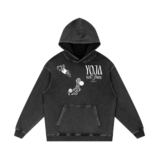 Snow Washed Loose Cotton Hoodie