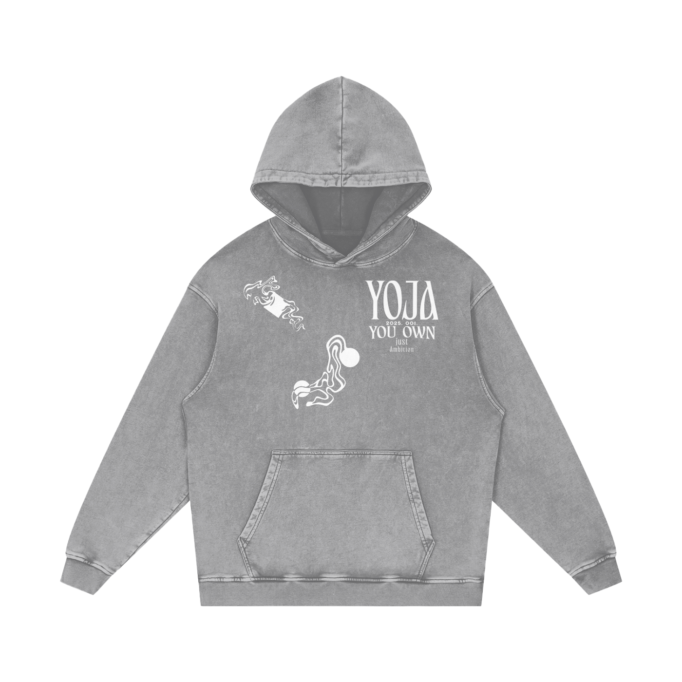 Snow Washed Loose Cotton Hoodie